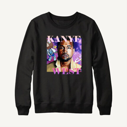 A stylish vintage sweatshirt by Kanye West, featuring a classic design that blends nostalgia with modern fashion. The sweatshirt showcases Kanye's iconic style, incorporating vintage elements to create a unique and timeless piece. The design exudes a sense of retro charm, making it a standout addition to Kanye's fashion collection.
