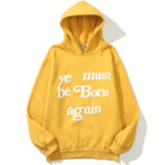 Ye Must Be Born Again Yellow Hoodie: Shine in style with this bold yellow hoodie carrying a powerful message. Elevate your fashion with Yeezy's unique blend of vibrant aesthetics and spiritual inspiration.