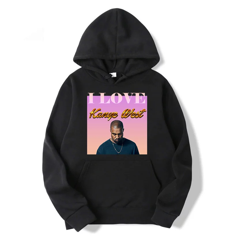Kanye West 'I Love' Poster Hoodie: Showcase your love for Kanye's iconic style with this unique hoodie featuring bold poster art. Elevate your fashion game with Yeezy's signature streetwear.